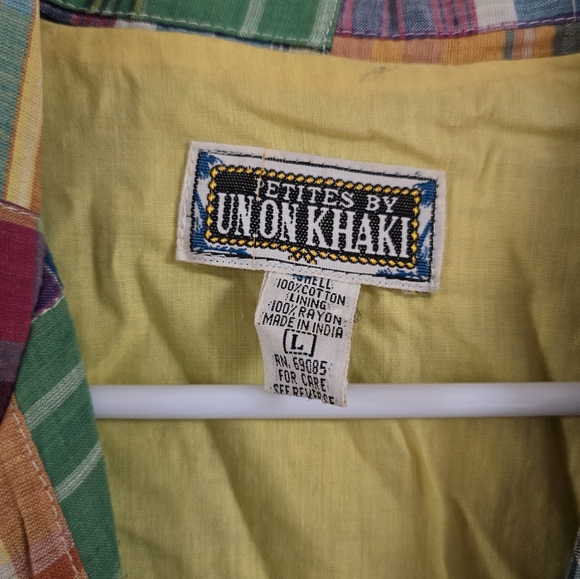 Vintage patchwork jacket, women's size large with shoulder pads. - Picture 10 of 10